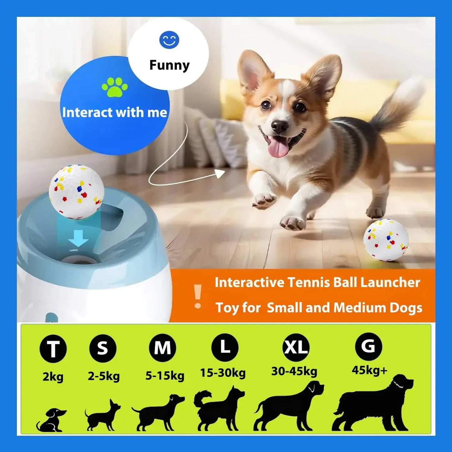 Automatic Dog Tennis Ball  Launcher, fully Rechargable