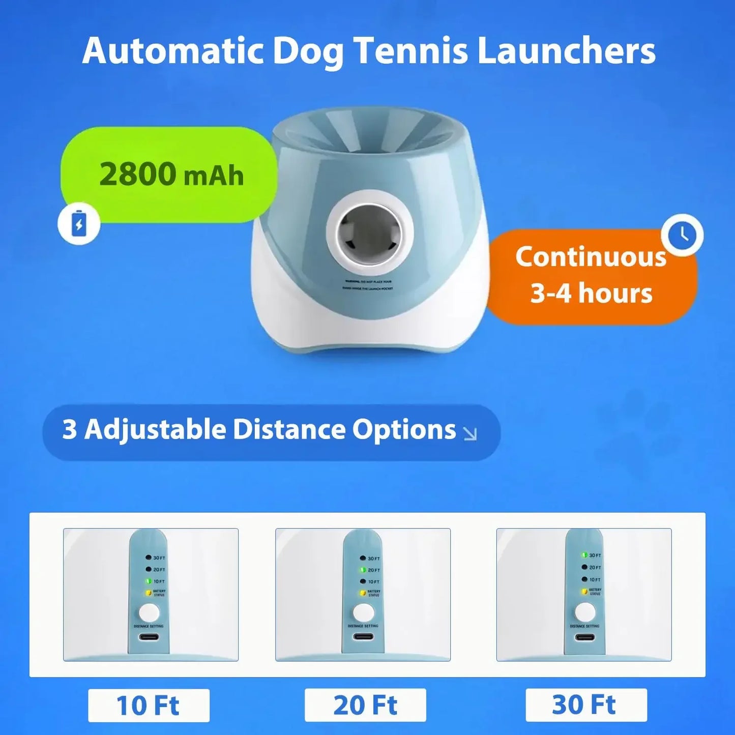 Automatic Dog Tennis Ball  Launcher, fully Rechargable