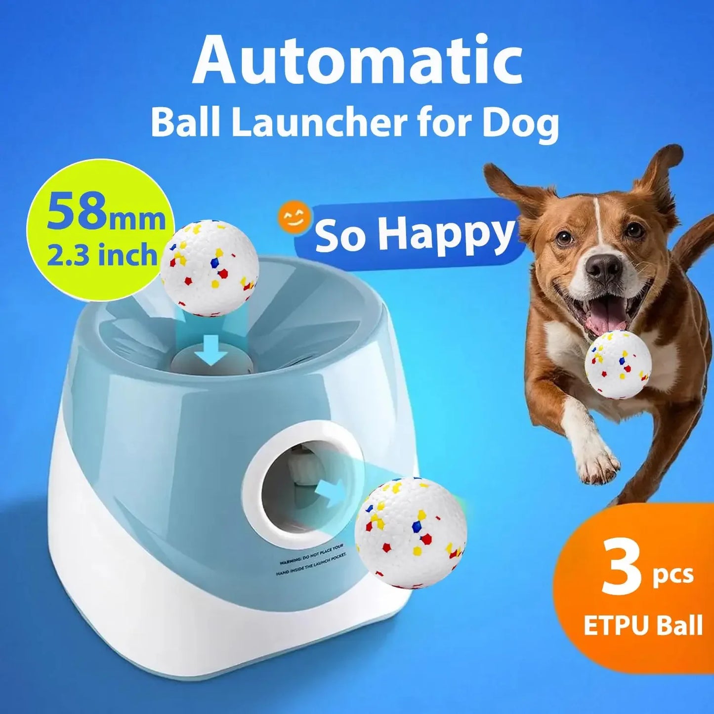 Automatic Dog Tennis Ball  Launcher, fully Rechargable